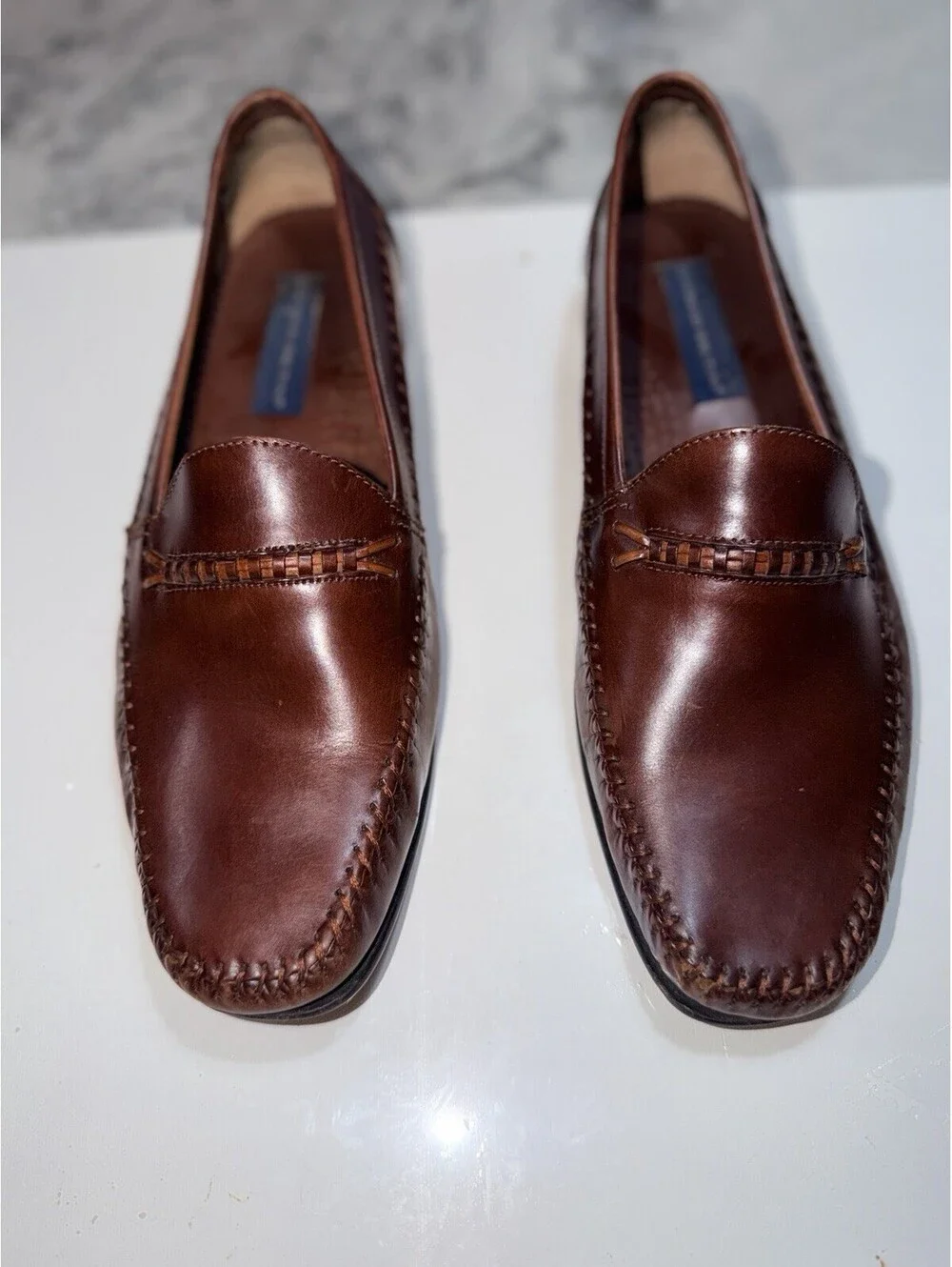 Giorgio Brutini Men's 10.5 D Brown Leather Penny Loafer Dress Shoes